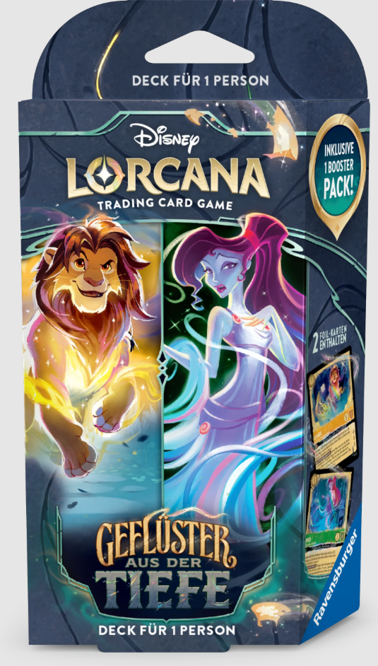 Disney Lorcana: Geflüster aus der Tiefe Starter Deck Bernstein & Smaragd DE