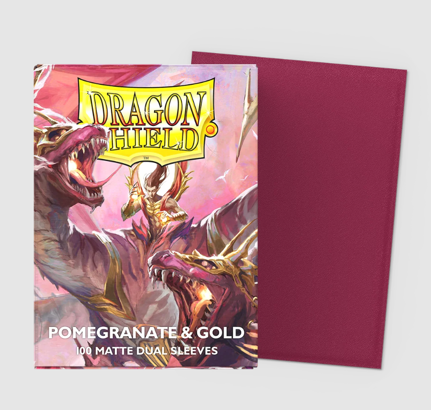 Dragon Shield Sleeves Matte Dual Pomegranate & Gold (100 Sleeves)